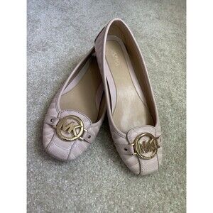 MICHAEL KORS Fulton Faux Leather Moccasin Flats Women's Size US 7.5 M Pink